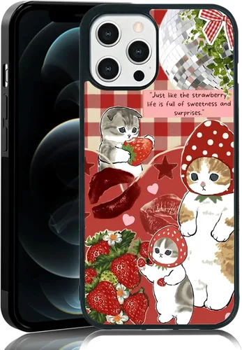 Miniatura 96 de Elegante funda de teléfono con diseño de gato Marie compatible con iPhone 11, funda de encaje dorado para iPhone, a prueba de golpes, rosa fucsia