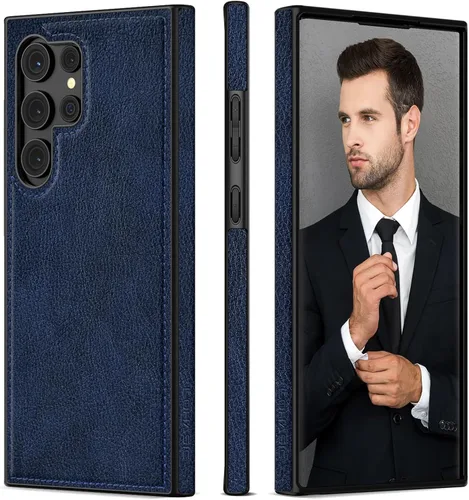 Miniatura 11 de LOHASIC Fundas de cuero para Samsung Galaxy S25, funda elegante de poliuretano de alta calidad para hombres y mujeres, suave antideslizante, Negro