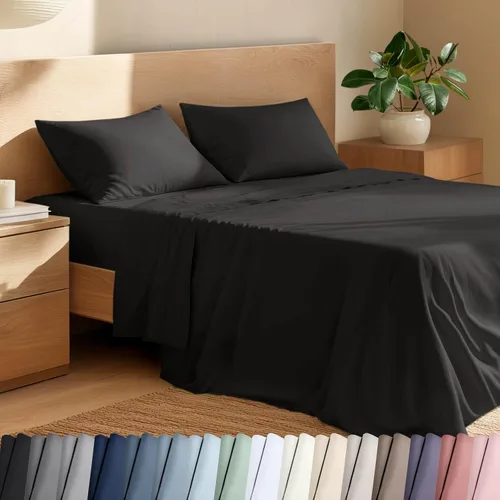 Miniatura 15 de Bare Home Juego de sábanas individual XL 100% algodón orgánico - Tejido de percal crujiente - Ligero y transpirable - Sábanas y fundas de almohada