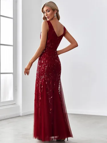 Miniatura 2 de Ever-Pretty 7886 - Vestido largo de noche sin mangas con cuello en V doble para mujer