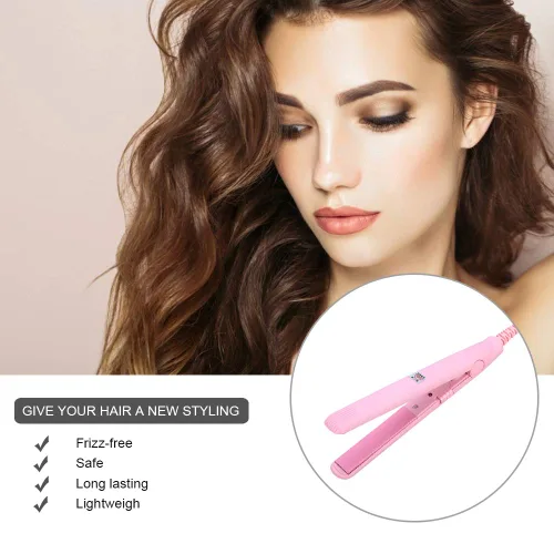 Miniatura 3 de Plancha y rizador de pelo, 2 en 1, mini flequillo, alisador de pelo de belleza, rizador de calefacción, placa de turmalina de cerámica, plancha