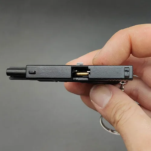 Miniatura 4 de Mini llavero de pistola, llavero con forma de pistola, llavero táctico pequeño con forma de pistola, regalo con colgante en forma de armas, llaveros