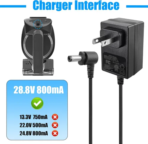 Miniatura 4 de Adaptador de cargador de 28.8 V para aspiradora Shark IONFlex con batería XBAT200, adaptador de repuesto para aspiradora de palo YLS0243A-T288080
