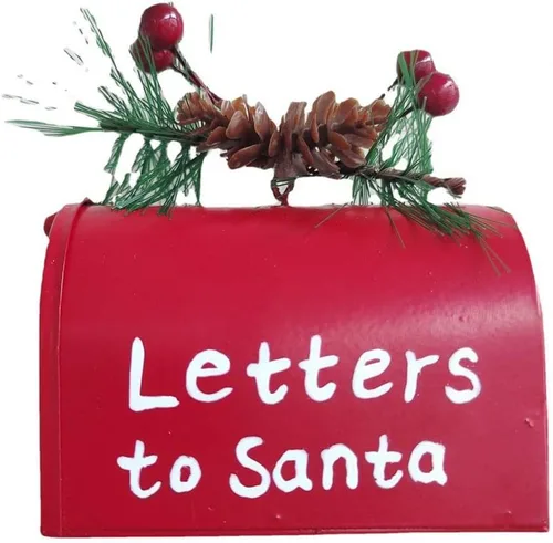 Ochine Mini buzón de Navidad, letras a Papá Noel, árbol de Navidad, colgante, adornos colgantes para decoración del hogar, Navidad, buzón de Papá