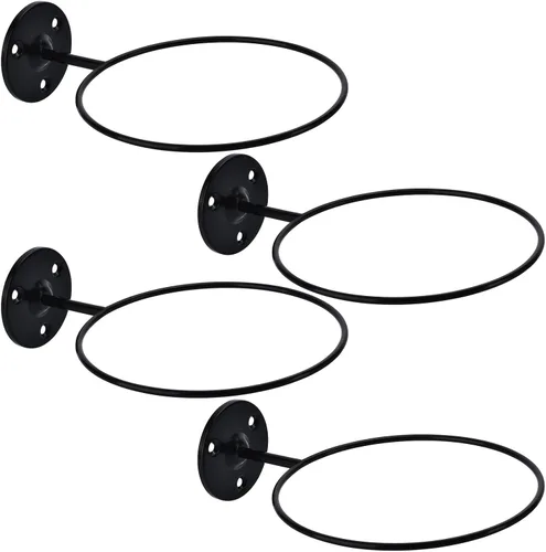 Miniatura 14 de Soporte de pared para baloncesto, soporte de bola de metal de 7 pulgadas de diámetro, almacenamiento de pelotas para baloncesto, fútbol, voleibol