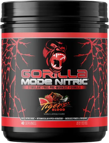 Miniatura 10 de Gorilla Mode Nitric - Preentrenamiento Sin Estimulantes Mejorado – El Mejor Sabor y Más Efectivo Preentrenamiento Sin Estimulantes/Bombas Masivas ·