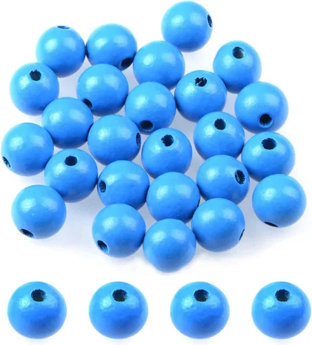 Miniatura 57 de AD Beads Cuentas de madera con espacio libre para manualidades, cuentas de madera con agujero grande surtidas para hacer collares, pulseras