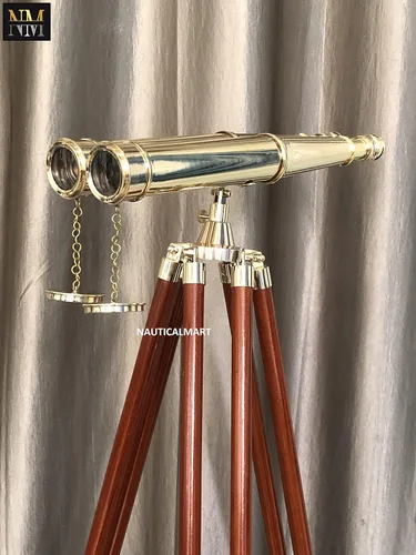 Miniatura 3 de Nauticalmart - Binoculares de latón macizo de 62 pulgadas de Nauticalmart Telescopio totalmente funcional, binocular náutico vintage