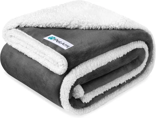 Miniatura 16 de PetAmi - Manta impermeable para perros medianos, cachorros, gatos pequeños Manta suave de forro polar Sherpa para mascotas, para sofá, sofá, funda