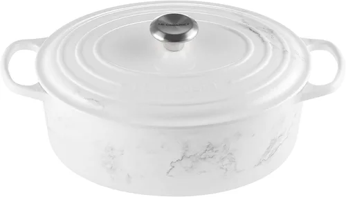 Miniatura 32 de Le Creuset Horno holandés ovalado Signature de hierro fundido esmaltado, 2.75 cuartos de galón., Blanco