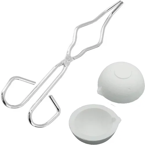 Miniatura 8 de LTKJ - 2 platos para fundir, 5.29 oz, color dorado y plata de fusión + pinzas de crisol de 9.8 in