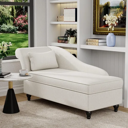 Tongli Tumbona moderna de almacenamiento para interiores, tumbona de tela, sofá reclinable, para dormitorio, oficina, sala de estar y apartamento
