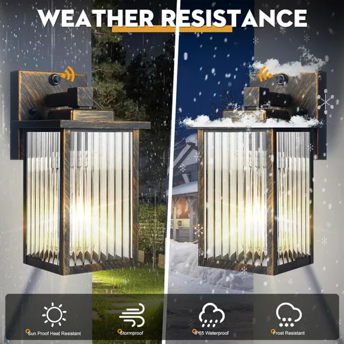 Miniatura 4 de Lámpara de pared para exteriores con sensor de anochecer a amanecer, luz exterior impermeable para porche de casa y garaje, aplique de pared