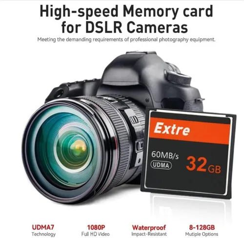 Miniatura 7 de Tarjeta de memoria CF de 32 GB UDMA Velocidad de hasta 60 MB/s Cámara SLR Tarjetas CF para fotógrafo profesional, videógrafo, entusiasta