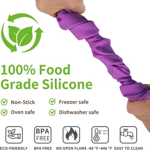 Miniatura 5 de Paquete de 2 moldes de silicona para barra de granola, molde de barra energética rectangular de 12 cavidades, moldes de barra de cereales