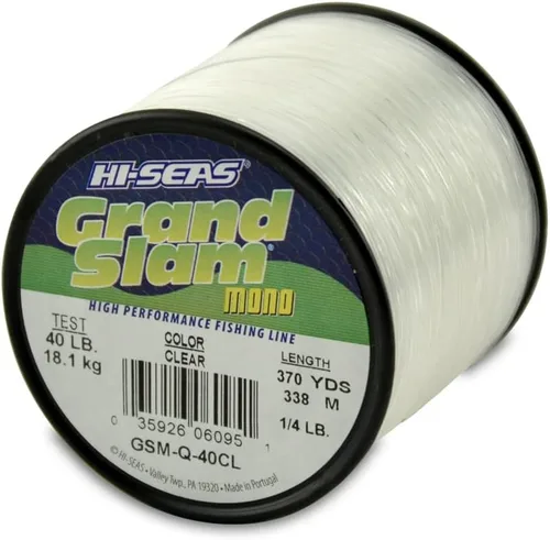 Miniatura 63 de HI-SEAS Línea de pesca de monofilamento Grand Slam - Fuerte y resistente a la abrasión en transparente, rosa, verde, azul humo, amarillo Azul ahumado