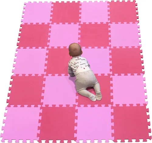 Miniatura 12 de YIMINYUER Alfombra de juego para bebé, 20 piezas de rompecabezas de espuma EVA suave para ejercicio y yoga, alfombrilla no tóxica portátil para sala