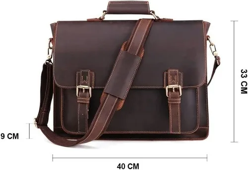 Miniatura 2 de Ztimi Men's Handbag Leather Tote Shoulder Bag Leather Briefcase
