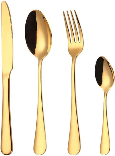 Miniatura 9 de 4pcs Set Cutlery Dinnerware 304 Stainless Steel Flatware Set Tableware Dinner Spoon Fork Knife Flatware Serving Sets (Black)