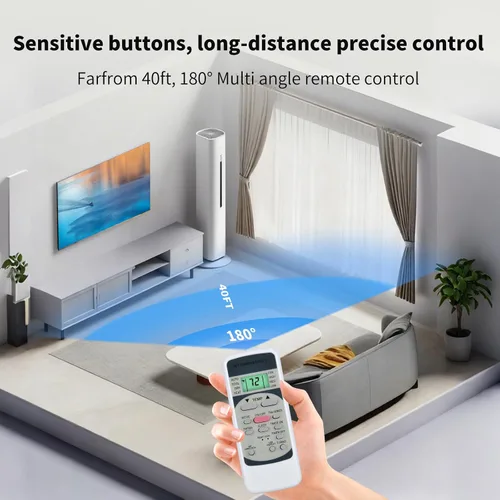 Miniatura 5 de ZWP R51M/E Mando a distancia de repuesto para Midea R51 Series R51/E R51/CE R51M/CE R51D/E R51M/BGE R51M/BGE R51M/BGE Aire acondicionado, para MR