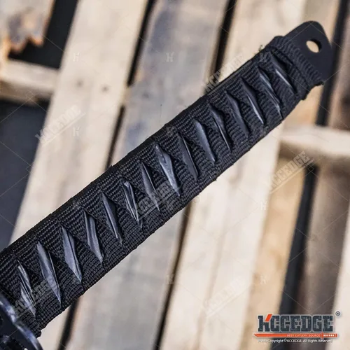 Miniatura 3 de Juego de 2 machetes Tanto Ninja Katana de espada doble de 28 pulgadas con funda de nailon + grabado negro chino en la edición Blade.
