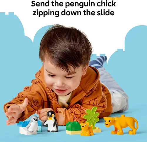 Miniatura 5 de LEGO DUPLO Town Familias de Animales Salvajes Pingüinos y Leones Juguete de Construcción Playset - Juguete de Aprendizaje y Educativo Preescolar