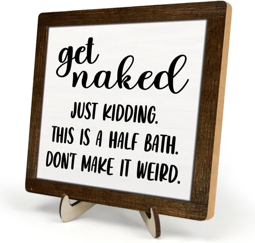 Miniatura 19 de Placa decorativa de baño, divertida placa de escritorio de madera con la vida es como el baño, letrero rústico para estante de casa de campo