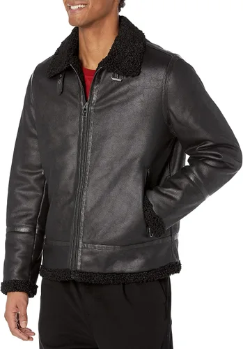 Miniatura 11 de Calvin Klein Chaqueta de piel sintética para hombre - Chaqueta bomber con forro de oveja