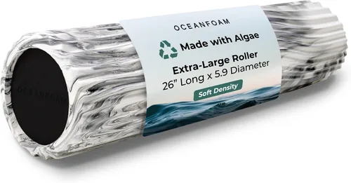 Miniatura 14 de Oceanfoam Rodillo de tsunami (natural), rodillo de espuma suave y texturizado para terapia física, dolor de espalda, ejercicio y estiramiento