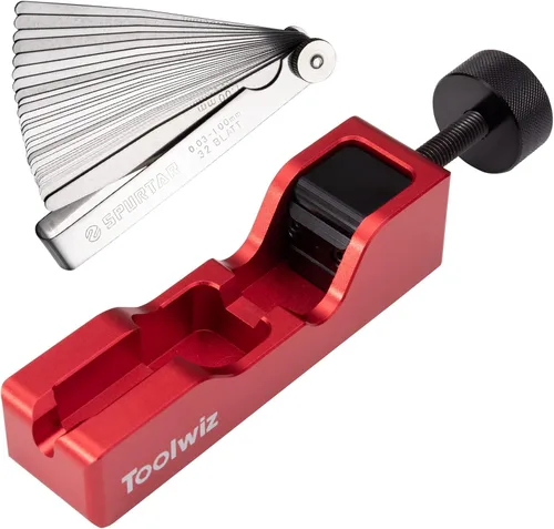 Toolwiz Herramienta de separación de bujías con calibrador de acero de 32 cuchillas, herramienta de separación para la mayoría de bujías de rosca de