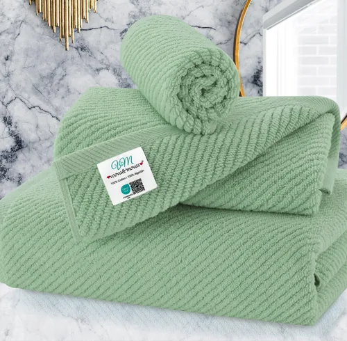 Miniatura 99 de VOOVA & MOVAS Toallas de baño amarillas – 100% algodón Secado rápido Peso Gruesas Suave, juego de 6 toallas de baño, 2 toallas grandes de 30