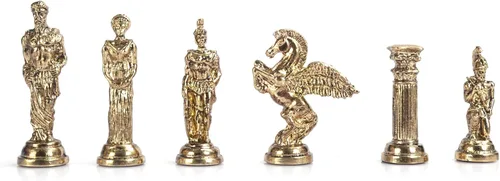 Miniatura 4 de Mythologic Pegasus Figures Juego de ajedrez de metal para adultos, piezas hechas a mano y tablero de ajedrez de madera con diseño de mármol