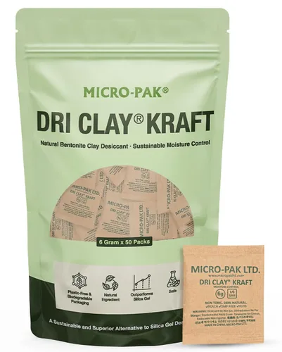Miniatura 10 de Micro-Pak Dri Clay Kraft, paquetes de desecantes de absorción de humedad más alta, alternativa a paquetes de gel de sílice, arcilla de bentonita