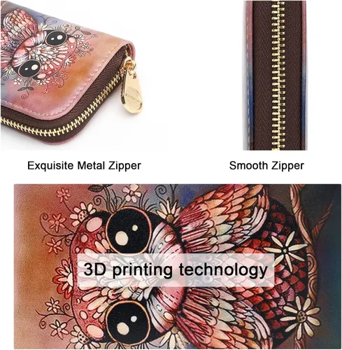 Miniatura 4 de APHISON RFID - Tarjetero, carteras para mujer. Funda para tarjetas de piel con cremallera para mujerniñaCaja regalo