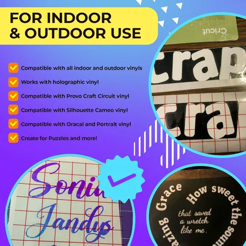 Miniatura 5 de Frisco Craft Cinta de transferencia de tachuelas prémium para vinilo, con rejilla de alineación y respaldo de papel, perfecta para vinilo Rejilla