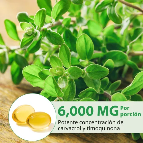 Miniatura 3 de Cápsulas blandas de aceite de orégano de 6000 mg, 120 unidades 2 en 1 formulado con aceite de semilla negra de 200 mg, cápsulas de aceite