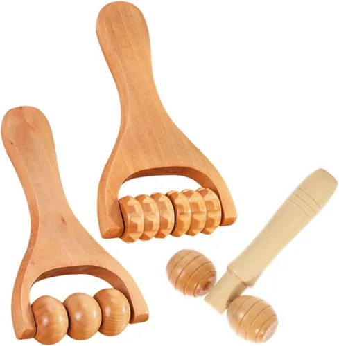 1 Unidades Rodillo Facial Cuerpo Er Auto Pierna Brazo Alivio de la Mano Pie Ers Masaje Masaje de Tejidos Masaje Mujeres Cuello Cara DIY Madera