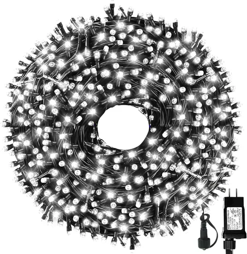 Miniatura 16 de MZD8391 300 luces LED rojas y verdes de 105 pies, luces de Navidad para interiores y exteriores, luces de árbol de Navidad, decoraciones de fiesta