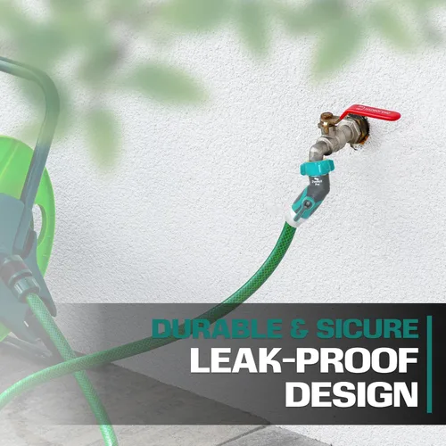 Miniatura 2 de 2WAYZ Codo de manguera de metal 45, adaptador de manguera resistente y conector de ángulo con válvula de cierre de agua