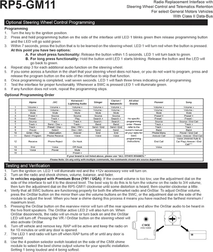 Miniatura 5 de PAC RP5-GM11 - Refacción de radio con interfaz para el auto