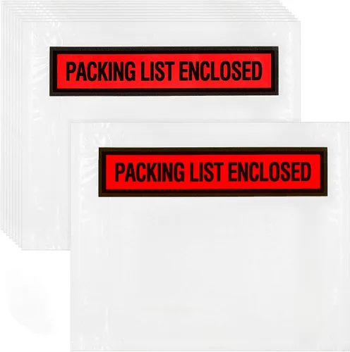 Nicunom 1000 sobres de lista de embalaje de 4.5 x 5.5 pulgadas, bolsas adhesivas transparentes para envíos, fundas para etiquetas de envío, carga