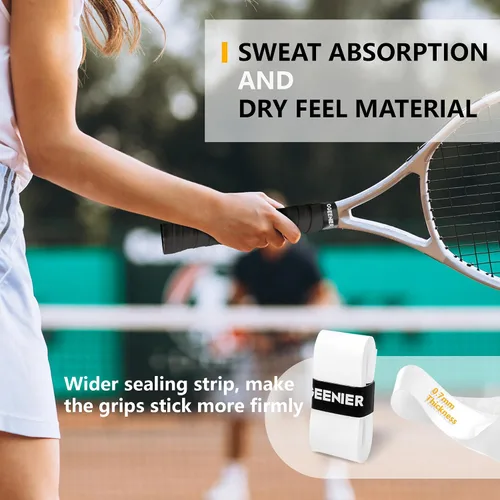 Miniatura 5 de OGEENIER Tennis Racket Grip Tape, 3, 6, 12 Pack Tennis Overgrip Tape, Absorbent and Anti-Slip, Precut Soft Racquet Wrap Grips Tape for Pickleball