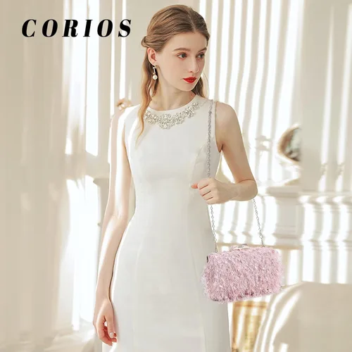 Miniatura 2 de CORIOS Bolsos de mano pequeños para mujer, bolso de noche esponjoso
