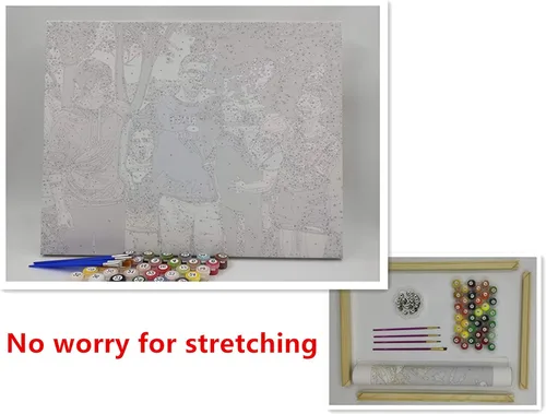 Miniatura 6 de GVS-ART Pintura personalizada por números con marco para adultos, lienzo enmarcado y estirado, pintura acrílica personalizada, lienzo personalizado