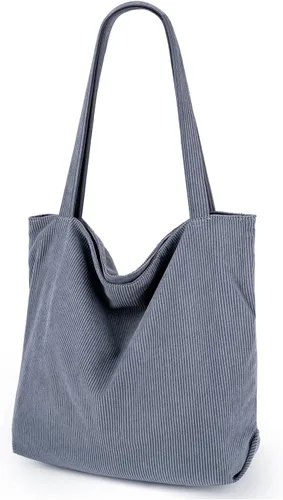 Miniatura 22 de Bolso de pana Iioscre para mujeres, bolsos hobo con cierre de cremallera, bolsos de hombro casuales de gran capacidad con bolsillos interiores