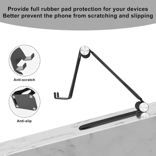 Miniatura 3 de YOSHINE Soporte para teléfono celular, soporte de teléfono mejorado para escritorio, soporte ajustable para tableta, soporte plegable de aluminio