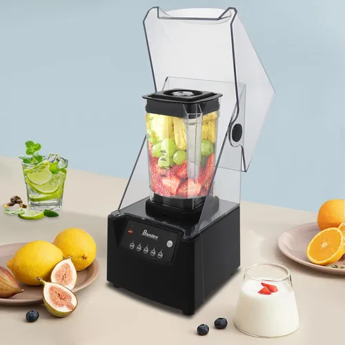 Miniatura 7 de Licuadora comercial de 2600 W con cubierta insonorizada, bajo nivel de ruido, 1.8 L, mezclador de batido de alta resistencia, mezclador de encimera