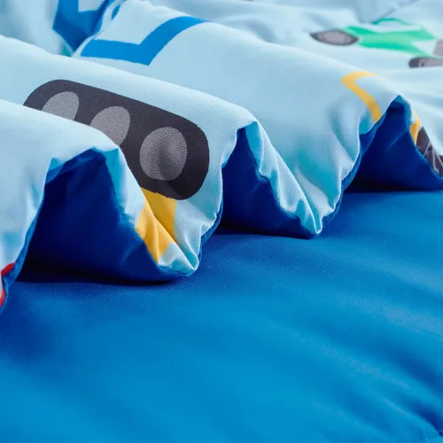 Miniatura 3 de SLEEP ZONE - Juego de edredón de 5 piezas tamaño Individual para niños, estampado suave, con edredón, sábanas y fundas para cojín y almohada, diseño