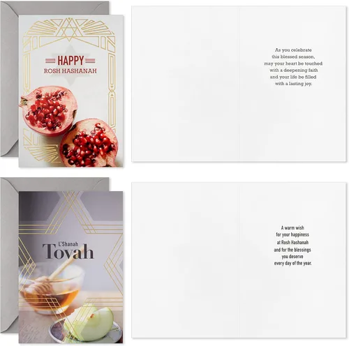 Miniatura 4 de Hallmark Tree of Life Rosh Hashanah - Surtido de tarjetas, Shana Tova (16 tarjetas con sobres)