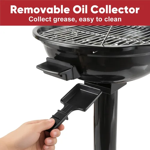 Miniatura 4 de Parrilla eléctrica, CUSIMAX - Parrilla eléctrica para interiores y exteriores de 1600W portátil con tapa para uso en interiores y exteriores, calor
